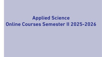 Applied Science Online Courses Semester II 2025-2026