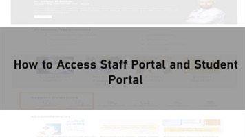 How to Access Staff Portal and Student Portal