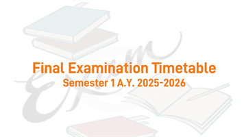 Final Examination Timetable Semester 1, A.Y. 2025-2026