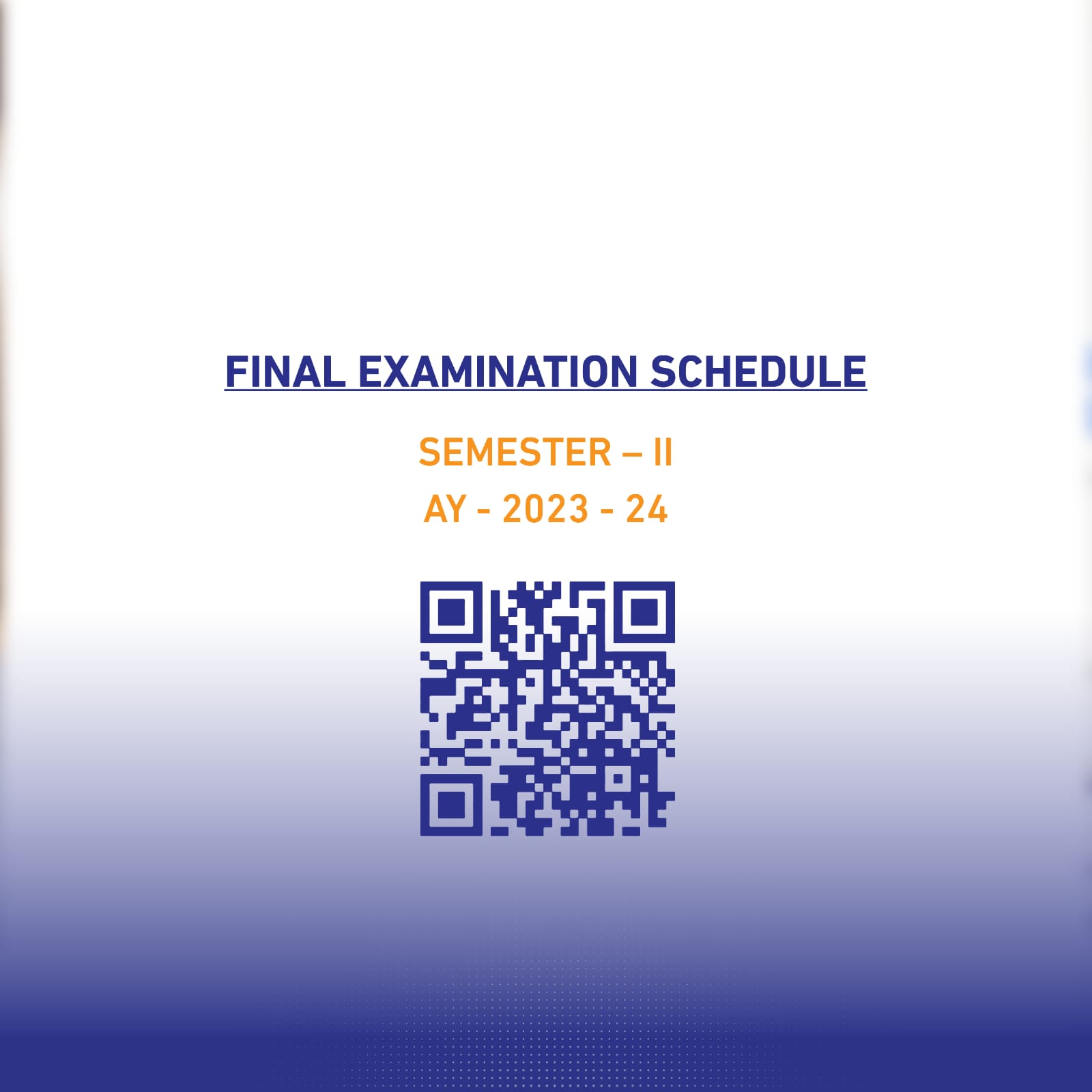 FINAL EXAMINATION SCHEDULE SEMESTER - I - AY - 2023 - 24