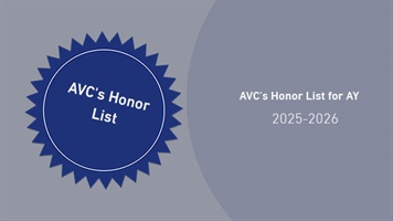 AVC's Honor List for AY 2025-2026 – (September 2025)